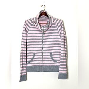 Calvin‎ Klein Performance Women’s Full Zip Jacket Large Pink Gray Striped